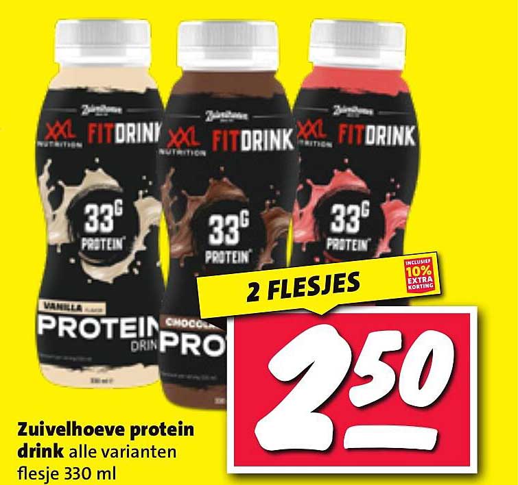 Zuivelhoeve protein drink alle varianten flesje 330 ml