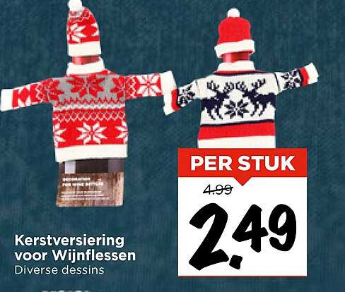 Kerstversiering voor Wijnflessen