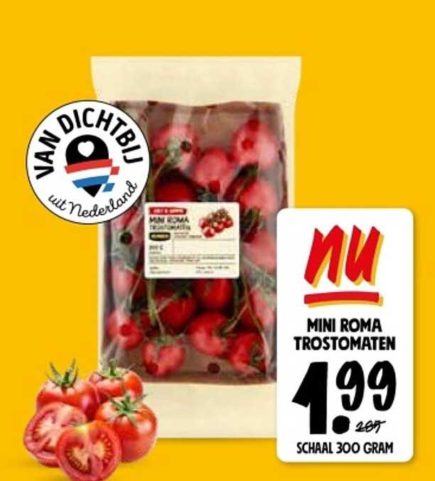 Mini Roma Trostomaten Aanbieding bij Jumbo - FolderFeest.nl