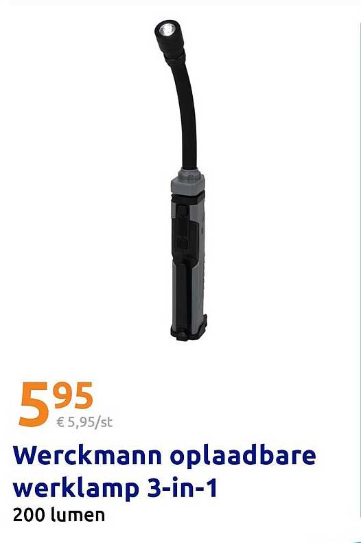 Werckmann oplaadbare werklamp 3-in-1