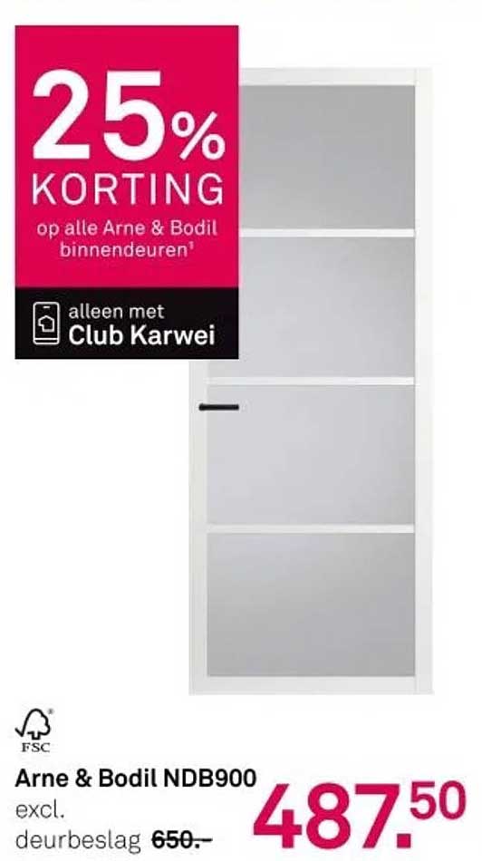 25% KORTING op alle Arne & Bodil binnendeuren