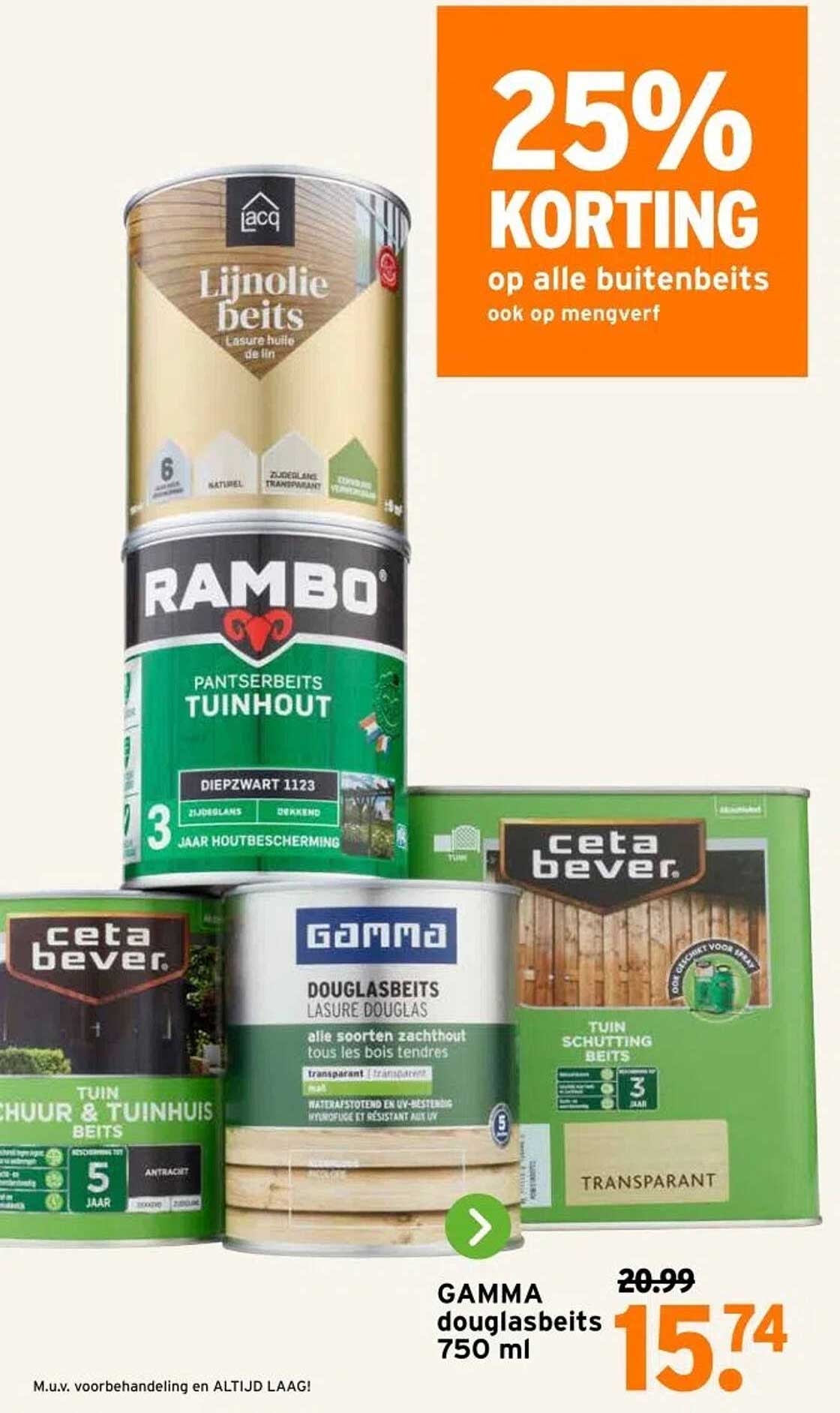 25% KORTING op alle buitenbeits