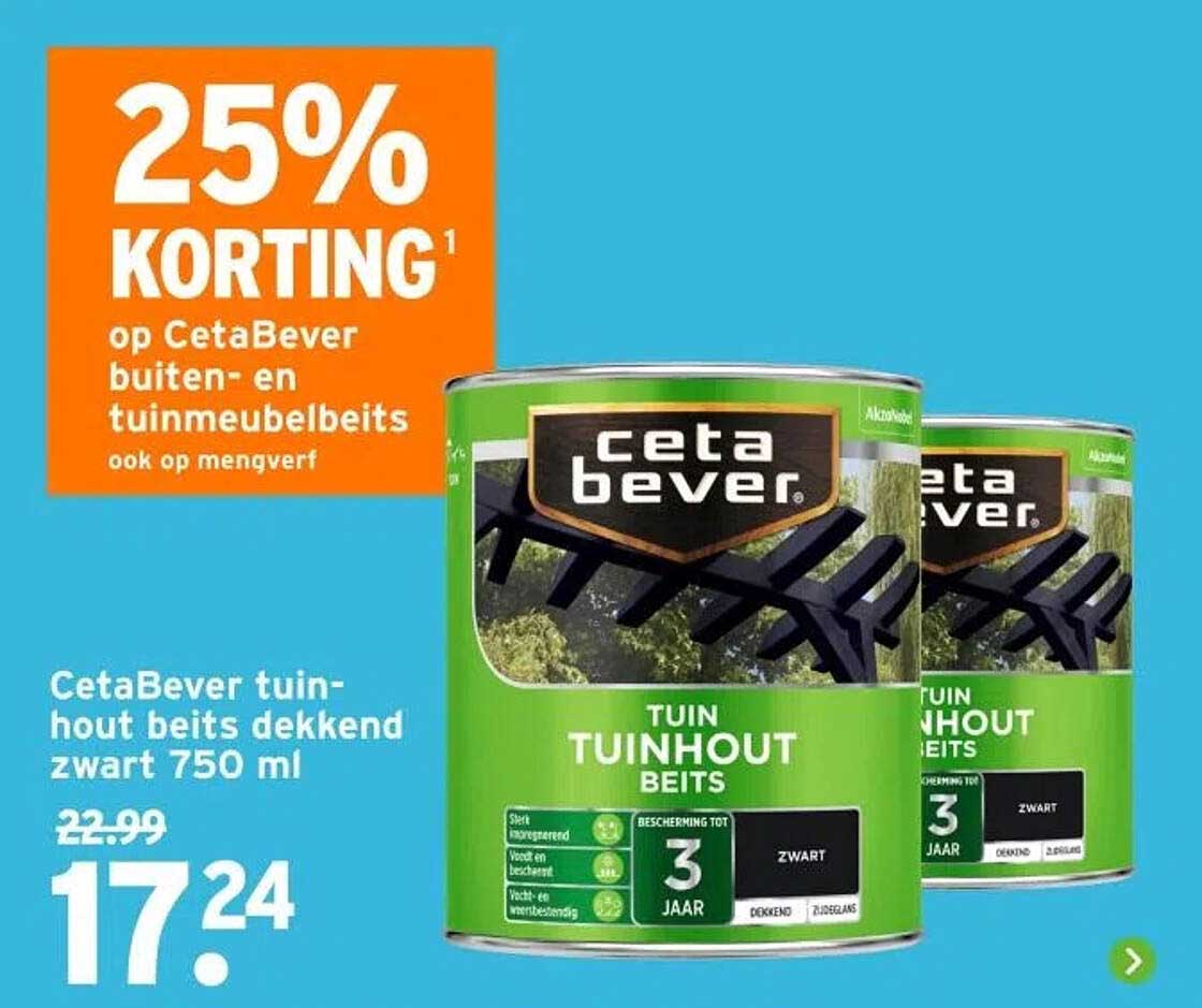 25% KORTING op CetaBever buiten- en tuinmeubelbeits