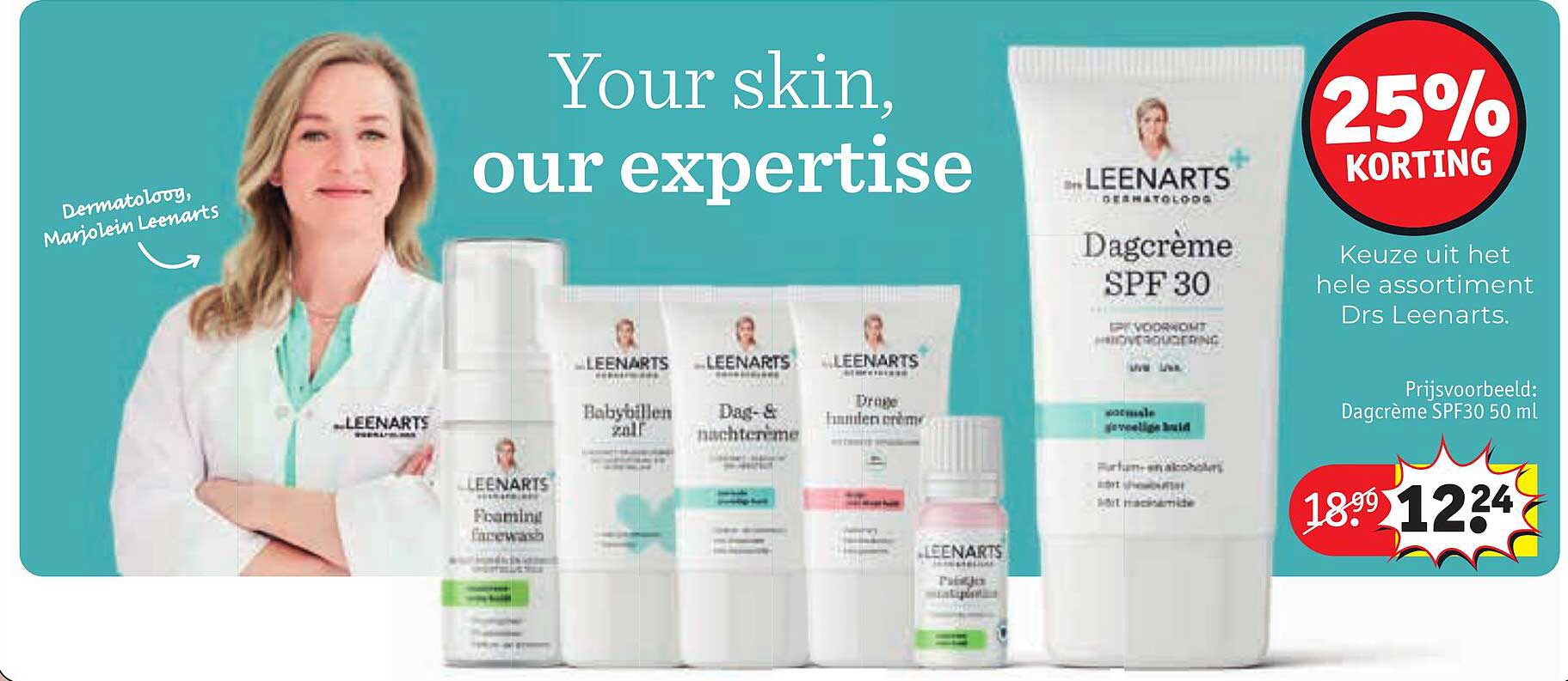 25% KORTING op het hele assortiment Drs Leenarts