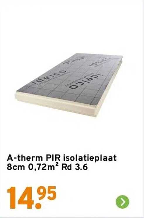 A-therm PIR isolatieplaat 8cm 0,72m² Rd 3.6