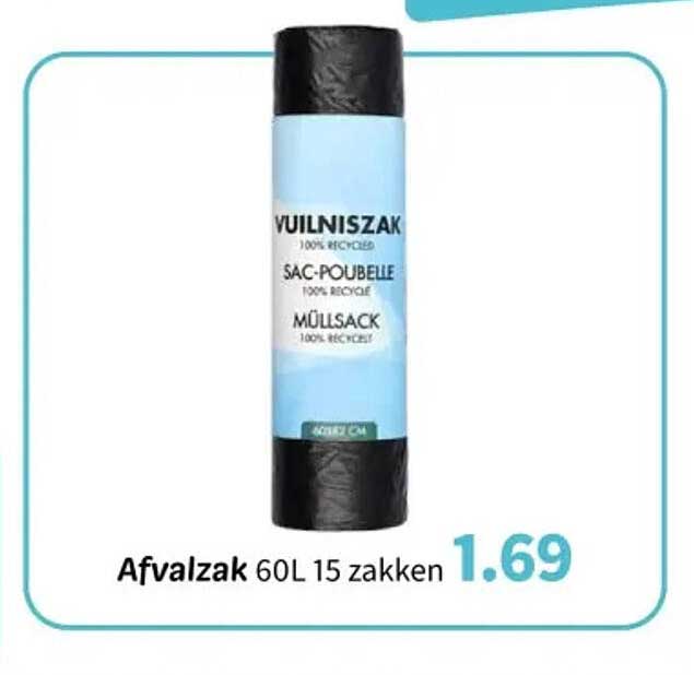 Afvalzak 60L 15 zakken
