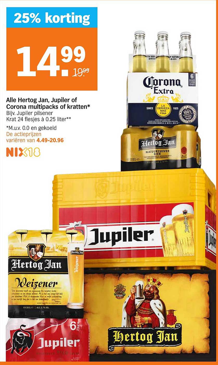 Alle Hertog Jan, Jupiter of Corona multipacks of kratten*