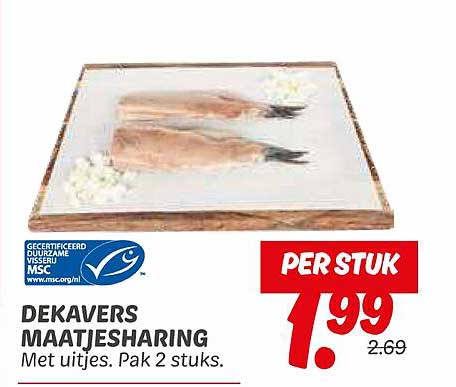 DEKAVERS MAATJESHARING Met uitjes. Pak 2 stuks.