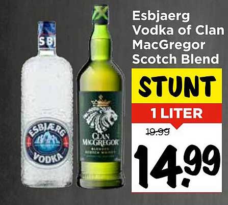 Esbjaerg Vodka of Clan MacGregor Scotch Blend 1 LITER