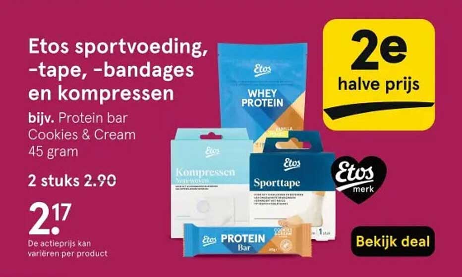 Etos sportvoeding, -tape, -bandages en kompressen