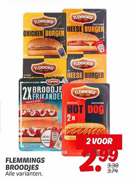 Flemmings Broodjes Alle Varianten aanbieding bij Dekamarkt