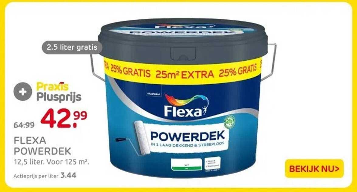 FLEXA POWERDEK 12,5 liter. Voor 125 m².