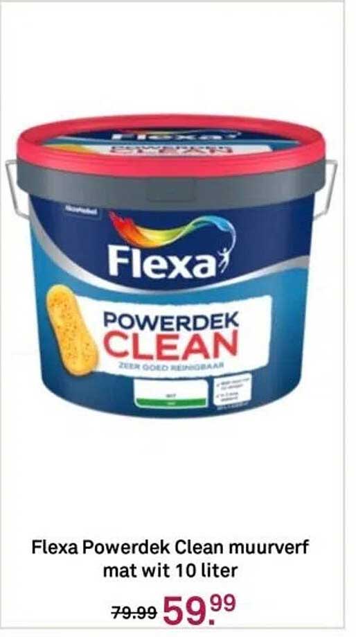 Flexa Powerdek Clean muurverf mat wit 10 liter