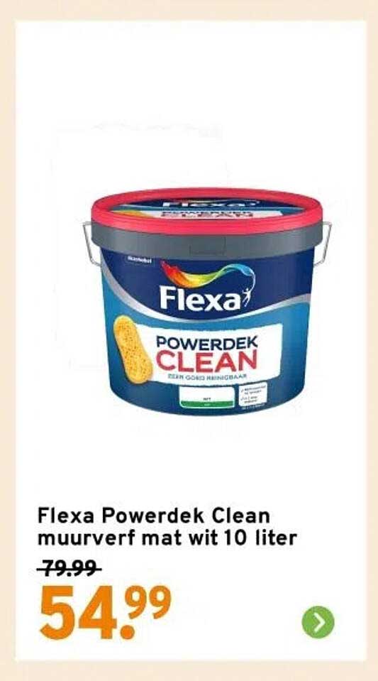 Flexa Powerdek Clean muurverf mat wit 10 liter