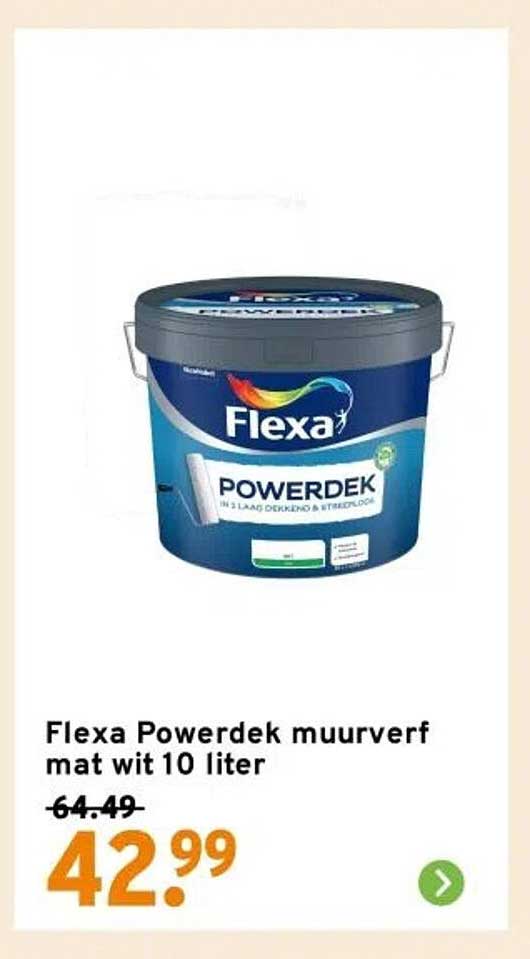 Flexa Powerdek muurverf mat wit 10 liter