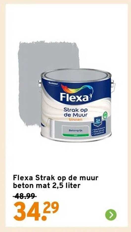 Flexa Strak op de muur beton mat 2,5 liter