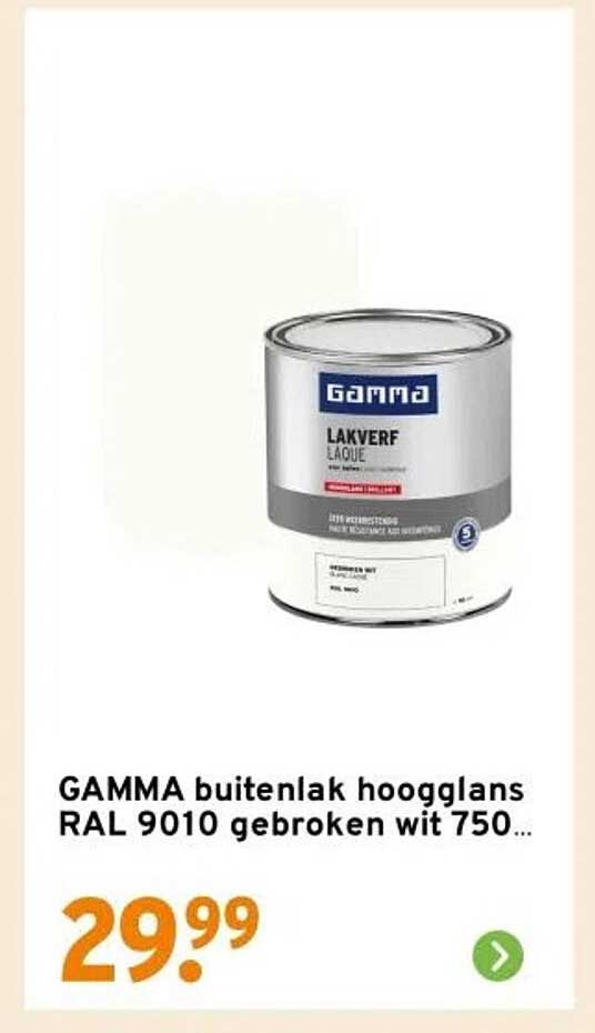 GAMMA buitenlak hoogglans RAL 9010 gebroken wit 750 ml