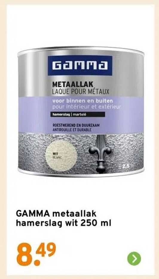 GAMMA metaal-lak hamerslag wit 250 ml