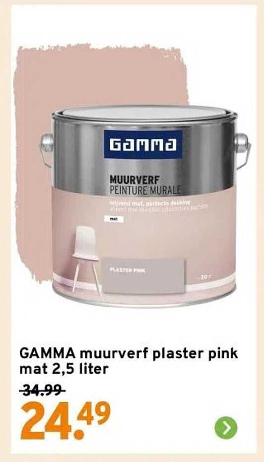 GAMMA muurverf plaster pink mat 2,5 liter
