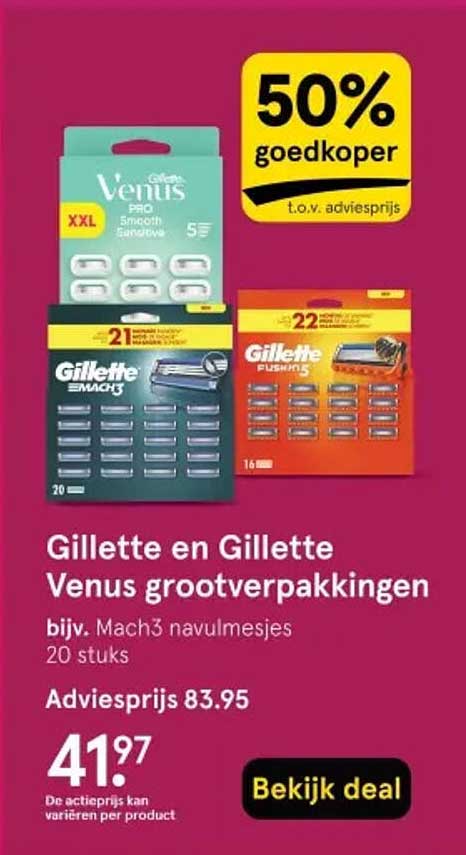 Gillette en Gillette Venus grootverpakkingen