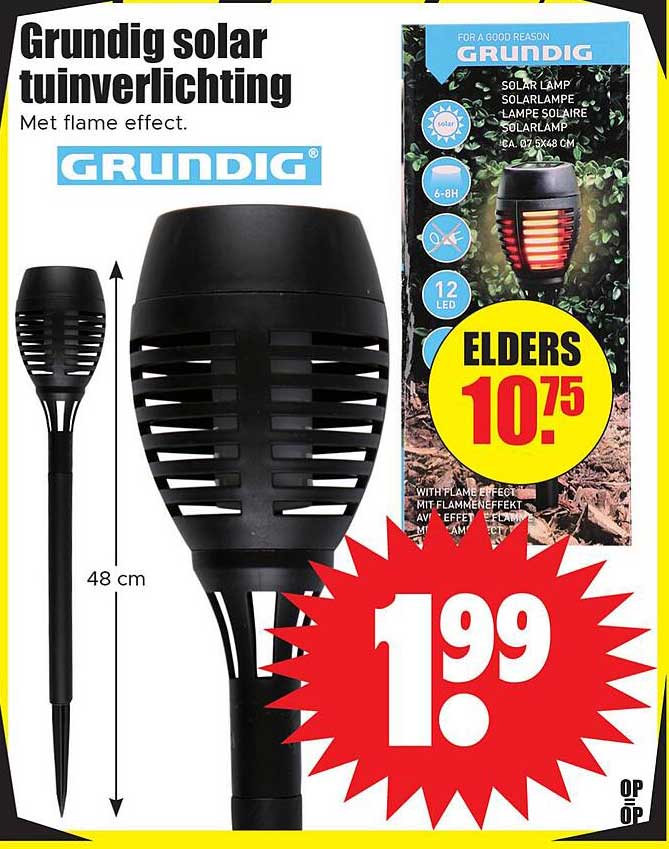 Grundig solar tuinverlichting Met flame effect