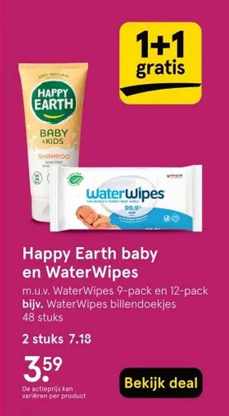 Happy Earth baby en WaterWipes