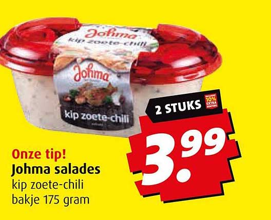 Johma salades kip zoete-chili bakje 175 gram