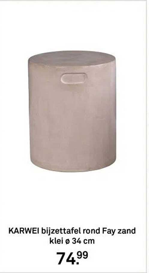 KARWEI bijzettafel rond Fay zand klei ø 34 cm