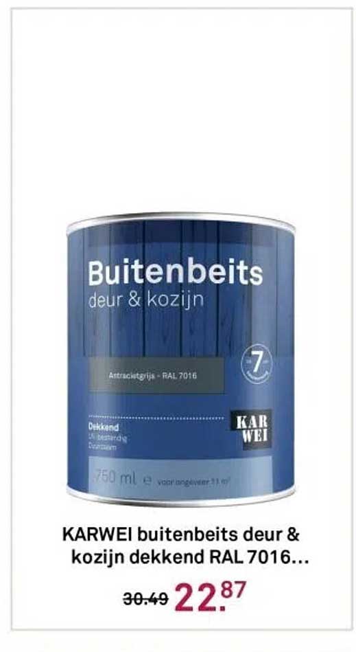 KARWEI buitenbeits deur & kozijn dekkend RAL 7016