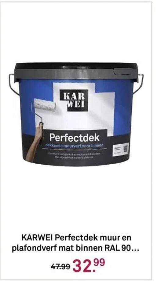 KARWEI Perfectdek muur en plafondverf mat binnen RAL 90...