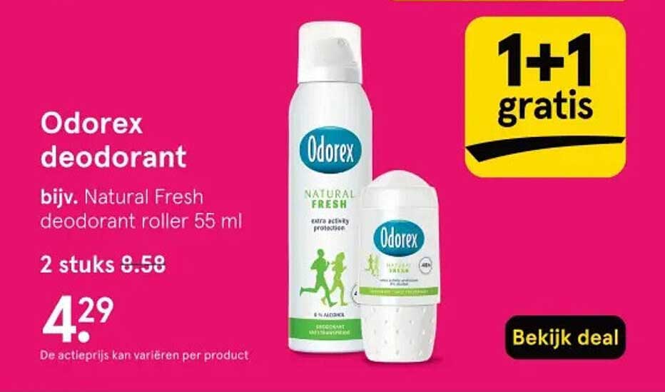 Odorex deodorant bijv. Natural Fresh deodorant roller 55 ml