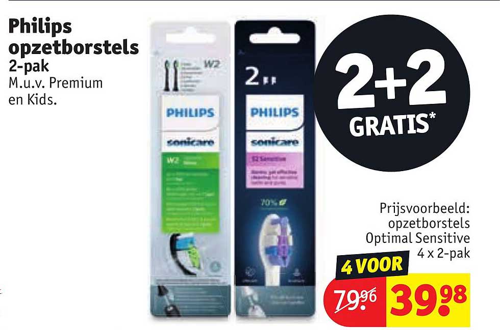 Philips opzetborstels 2-pak M.u.v. Premium en Kids.