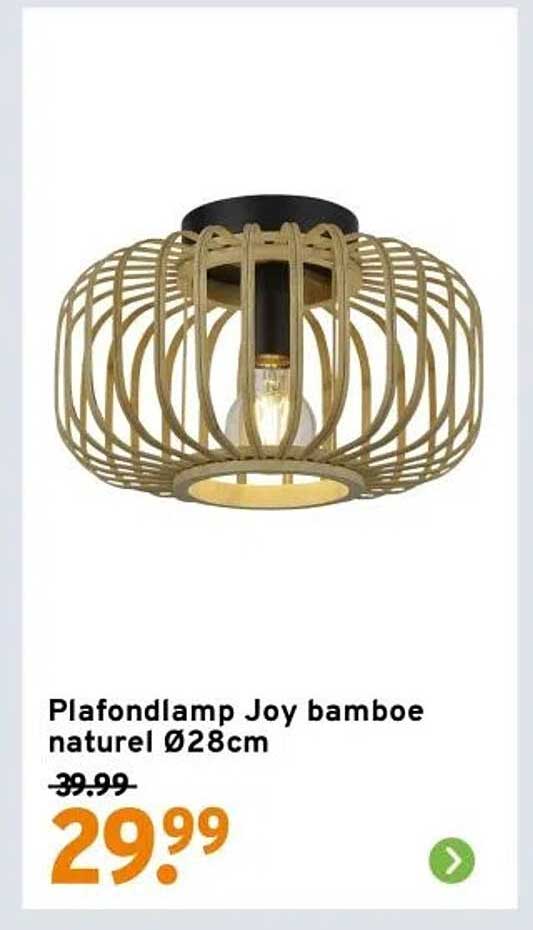 Plafondlamp Joy bamboe naturel Ø28cm