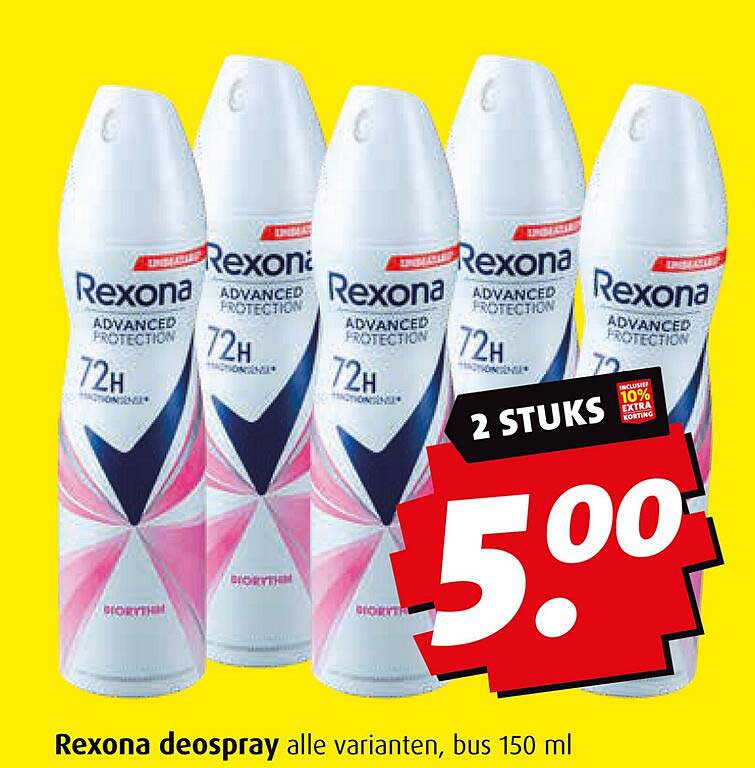 Rexona deospray alle varianten, bus 150 ml