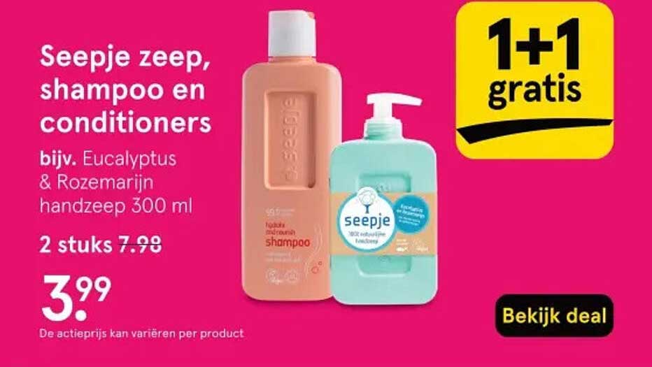 Seeje zeep, shampoo en conditioners bijv. Eucalyptus & Rozemarijn handzeep 300 ml