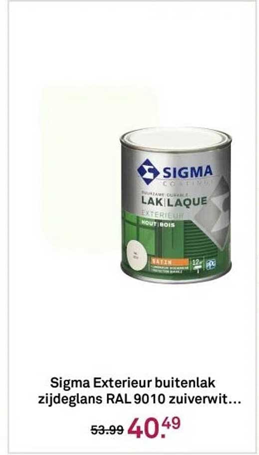 Sigma Exterieur buitenlak zijdeglans RAL 9010 zuiverwit