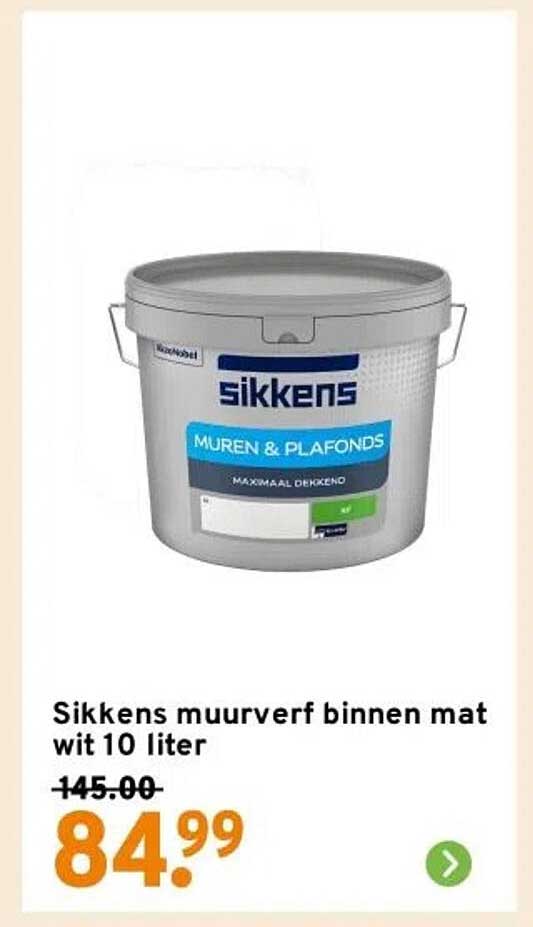 Sikkens muurverf binnen mat wit 10 liter