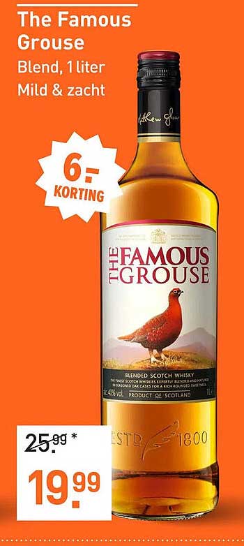 The Famous Grouse Blend, 1 liter Mild & zacht