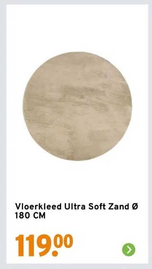 Vloerkleed Ultra Soft Zand Ø 180 CM