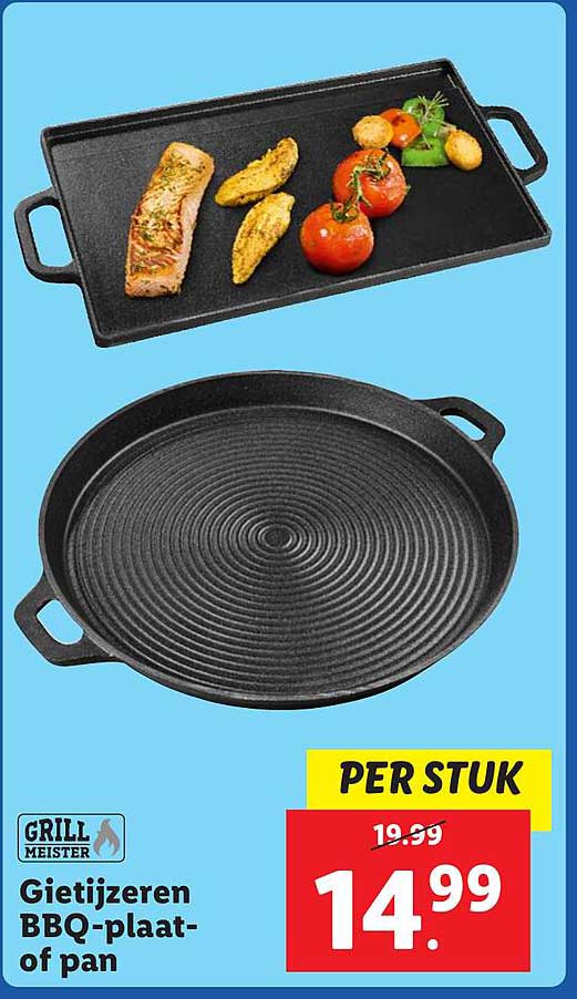 Gietijzeren BBQ-plaat- of pan