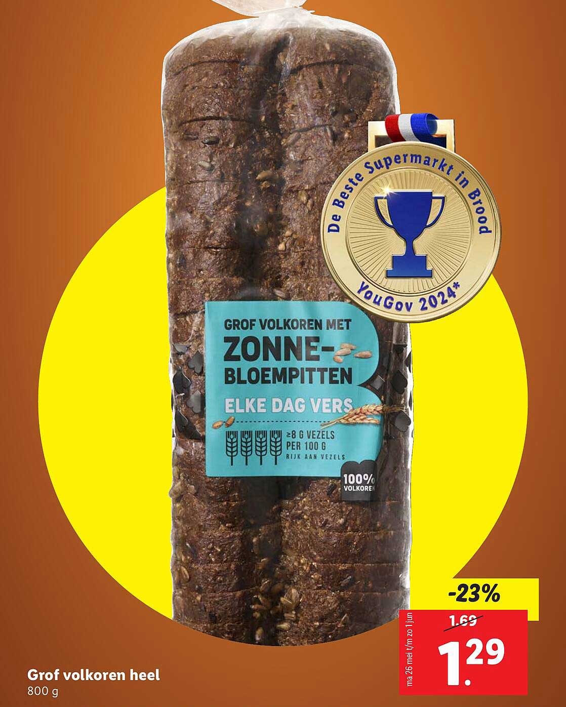 Grof volkoren met zonnebloempitten 800 g