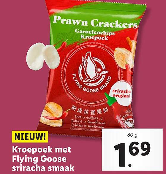 Kroepoek met Flying Goose sriracha smaak