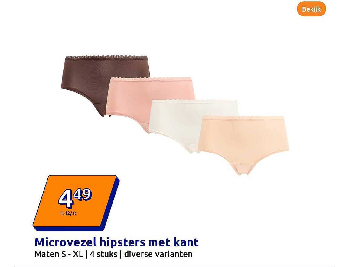 Microvezel hipsters met kant