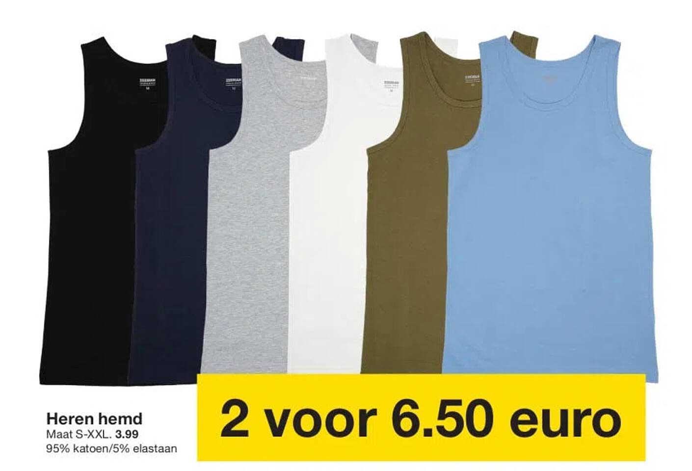 Heren hemd 2 voor 6.50 euro