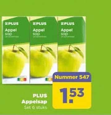 PLUS Appelsap Set 6 stuks