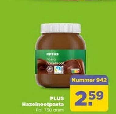 PLUS Hazelnootpasta Pot 750 gram