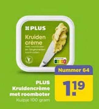 PLUS Kruidencrème met roomboter, Kuipje 100 gram