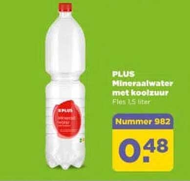 PLUS Mineraalwater met koolzuur Fles 1,5 liter Nummer 982