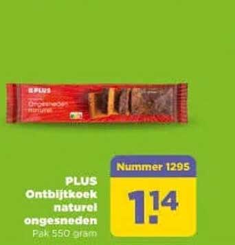 PLUS Ontbijtkoek naturel ongesneden Pak 550 gram