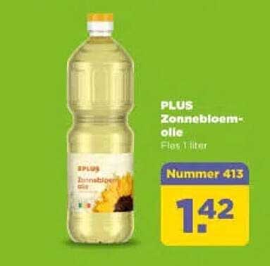 PLUS Zonnebloem-olie Fles 1 liter Nummer 413